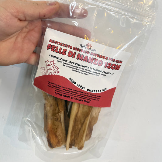 MASTICATIVO PER CANI PELLE DI NUCA 12CM MANZO