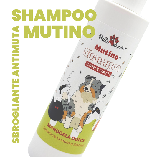 MUTINO, shampoo cani e gatti sbrogliante e perdita muta