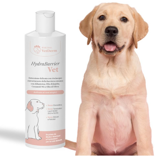 HYDRA BARRIER 250ml - shampoo dermatologico per cani e gatti Atopici, Antiprurito, Emolliente e Idratante