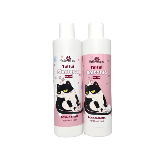 KIT TUITUI SHAMPOO + BALSAMO liscio setoso per gatti