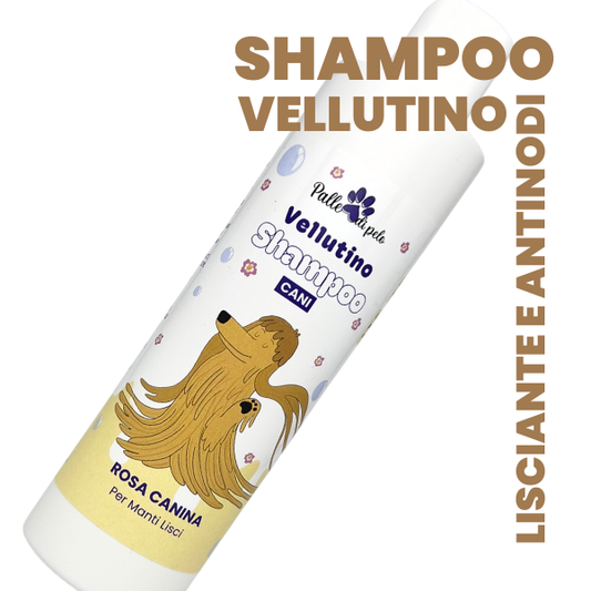 VELLUTINO, shampoo lisciante e setificante per cani con pelo liscio