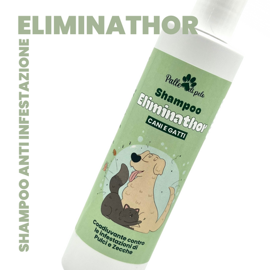 ELIMINATHOR shampoo contro infestazioni pulci e zecche per cani e gatti - f39