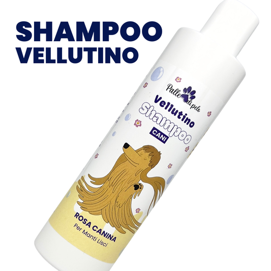 VELLUTINO, shampoo lisciante e setificante per cani con pelo liscio