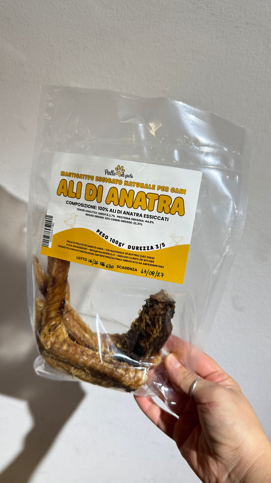 MASTICATIVO PER CANI ALI DI ANATRA 100gr
