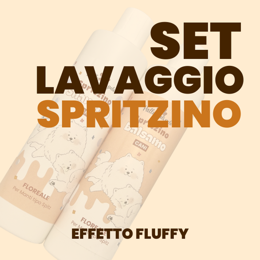 KIT SPRITZINO SHAMPOO + BALSAMO  volumizzante antimuta per peli spitz e primitivi