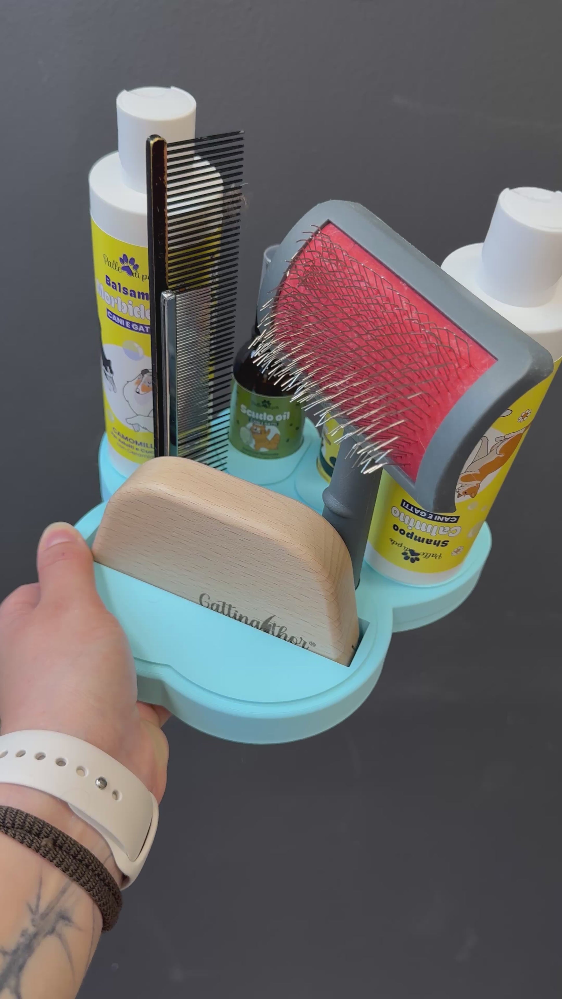 IL POGGIAPALLE (di pelo) - zampina porta prodotti palle di pelo